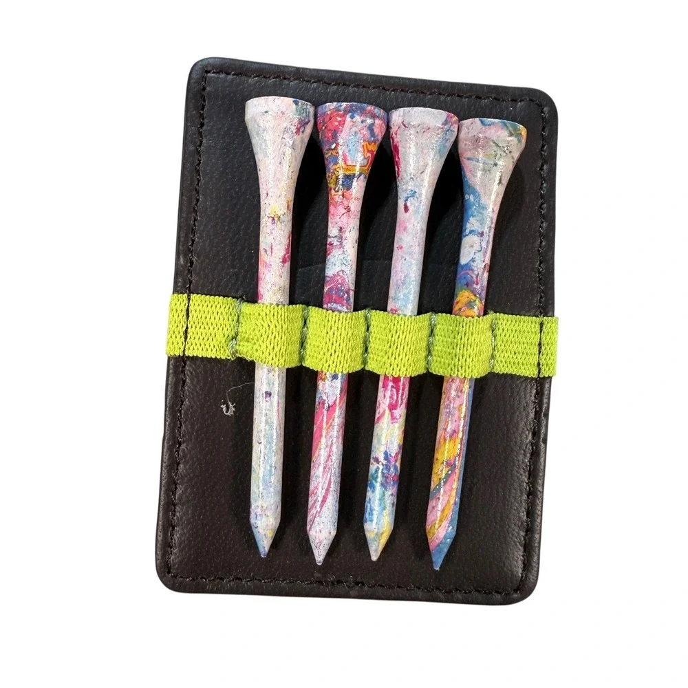 Robert Graham‎ Clubhouse RFID Leather Wallet + Golf Tees Gift Set Brown NIB